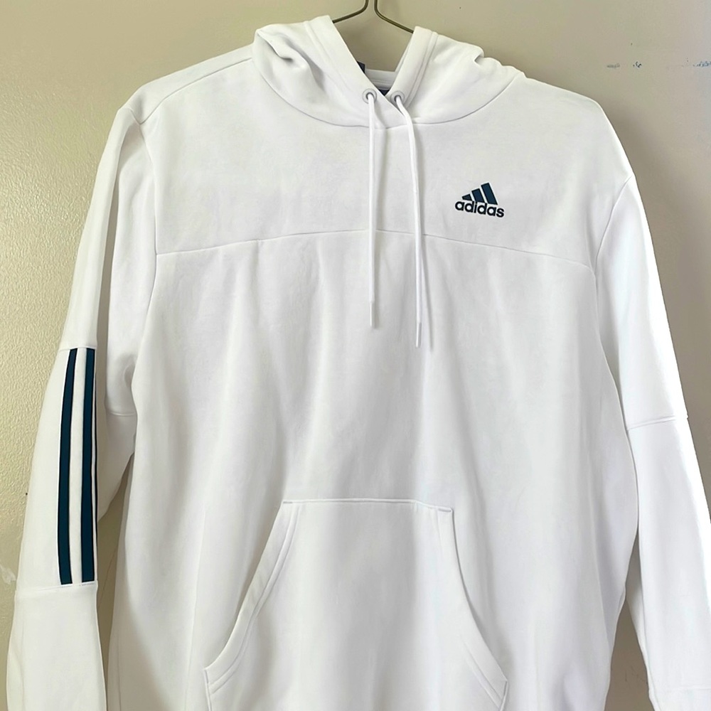 Adidas unisex white hoodie